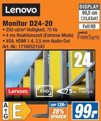 Expert Lenovo Monitor D24-20 Angebot