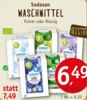 Erdkorn Biomarkt Sodasan WASCHMITTEL 20 WL Angebot