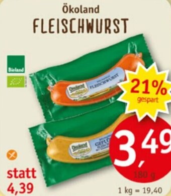 Erdkorn Biomarkt Ökoland FLEISCHWURST 180 g Angebot