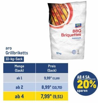 METRO aro Grillbriketts 10-kg-Sack Angebot