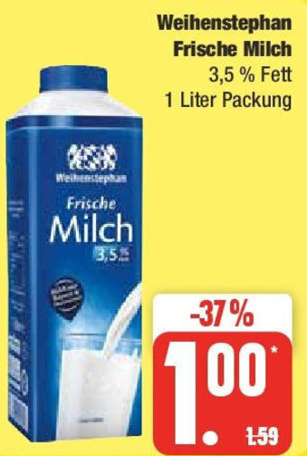 Edeka Weihenstephan Frische Milch 1 Liter Packung Angebot