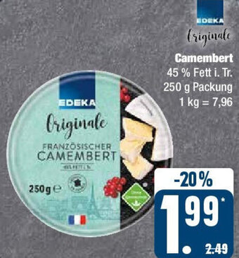 Edeka EDEKA Originale Camembert 250 g Packung Angebot