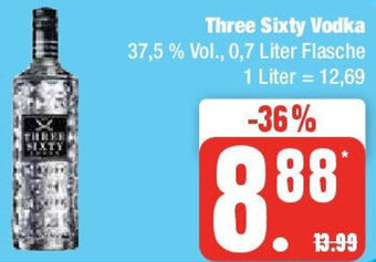 Edeka Three Sixty Vodka 0,7 Liter Flasche Angebot