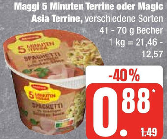 Edeka Maggi 5 Minuten Terrine oder Magic Asia Terrine 41-70 g Becher Angebot