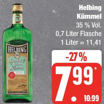 Edeka Helbing Kümmel 0,7 Liter Flasche Angebot