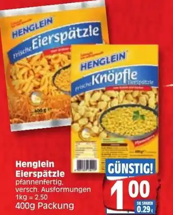 Edeka Henglein Eierspätzle 400g Angebot