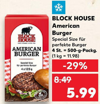 Kaufland BLOCK HOUSE American Burger 500 g Packg. Angebot