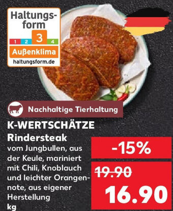 Kaufland K-WERTSCHÄTZE Rindersteak Angebot