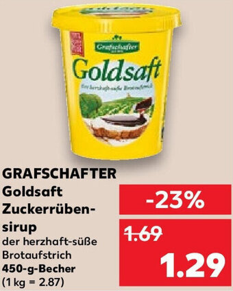 Kaufland GRAFSCHAFTER Goldsaft Zuckerrübensirup 450 g Becher Angebot