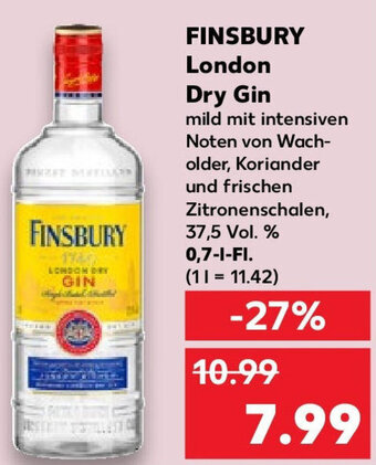 Kaufland FINSBURY London Dry Gin 0,7 L-Fl. Angebot