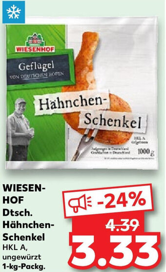 Kaufland WIESENHOF Dtsch. Hähnchen-Schenkel 1-kg-Packg. Angebot