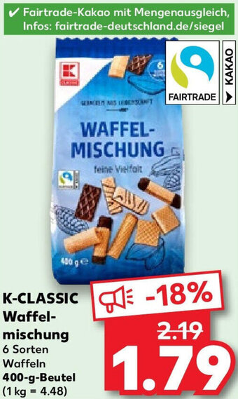 Kaufland K-CLASSIC Waffelmischung 400 g Beutel Angebot