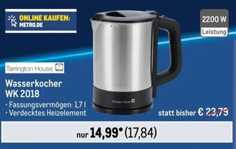 METRO Tarrington House Wasserkocher WK 2018 Angebot
