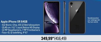 METRO Apple iPhone XR 64GB Angebot