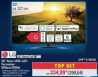 METRO LG 50" Nano-UHD-LED-Fernseher 50Nano769QA Angebot