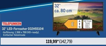 METRO TELEFUNKEN 32" LED-Fernseher D32H551E4I Angebot