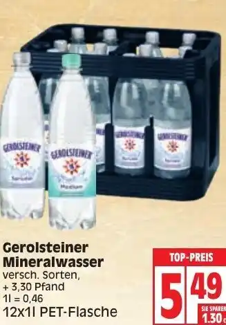 Edeka Gerolsteiner Mineralwasser 12 x 1 L Angebot