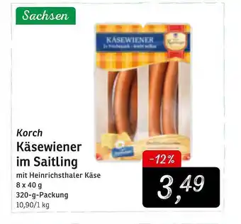 KONSUM Korch Käsewiener im Saitling Angebot