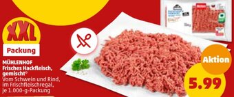 PENNY MÜHLENHOF Frisches Hackfleisch, gemischt 1000 g Packung Angebot