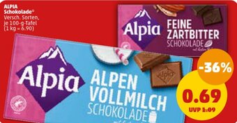 PENNY ALPIA Schokolade 100-g-Tafel Angebot