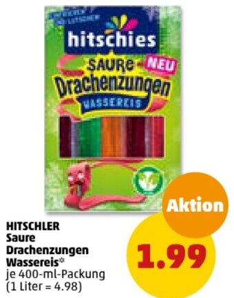 PENNY HITSCHLER Saure Drachenzungen Wassereis 400 ml Packung Angebot