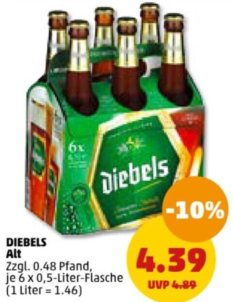 PENNY DIEBELS Alt  6 x 0,5-Liter-Flasche Angebot