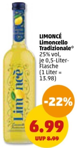 PENNY LIMONCÉ Limoncello Tradizionale 0,5-Liter-Flasche Angebot