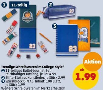 PENNY Trendige Schreibwaren im College-Style Angebot