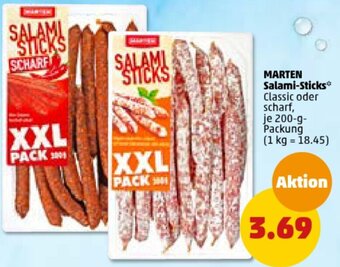 PENNY MARTEN Salami-Sticks 200 g Packung Angebot