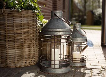 Thomas Philipps Outdoor-laternen-set aus zink mit glaseinsatz 2-teilig Angebot