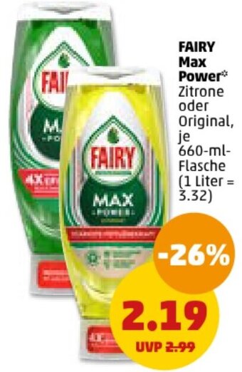 PENNY FAIRY Max Power 660 ml Flasche Angebot