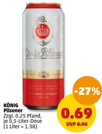 PENNY KÖNIG Pilsener 0,5-Liter-Dose Angebot