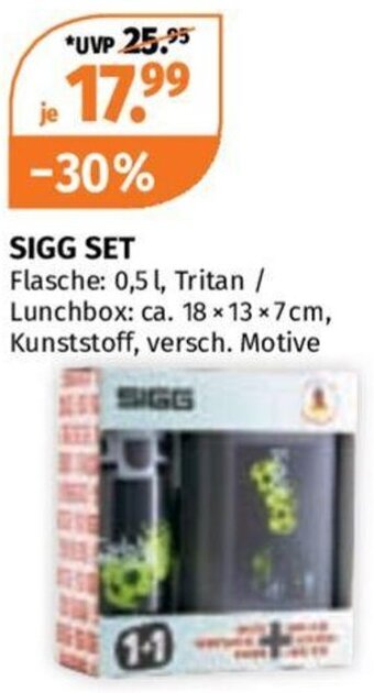 Müller SIGG SET Flasche: 0,5 l, Tritan / Lunchbox: ca. 18 * 13 * 7cm, Kunststoff, versch. Motive Angebot