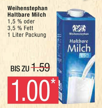 Marktkauf Weihenstephan Haltbare Milch 1 Liter Packung Angebot