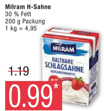 Marktkauf Milram H-Sahne 200 g Packung Angebot