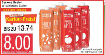 Marktkauf Beckers Bester 6 x 1 Liter Packung Angebot