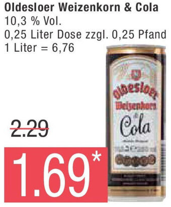 Marktkauf Oldesloer Weizenkorn & Cola 0,25 Liter Dose Angebot