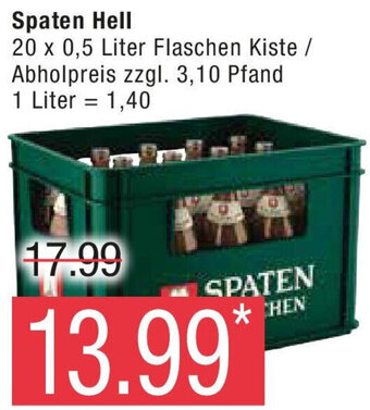 Marktkauf Spaten Hell 20 x 0,5 Liter Flaschen Angebot