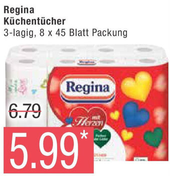 Marktkauf Regina Küchentücher 3-lagig, 8 x 45 Blatt Packung Angebot