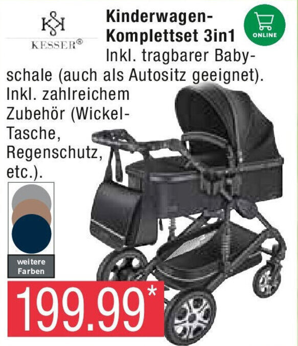 KESSER Kinderwagen-Komplettset 3in1 Angebot bei Marktkauf