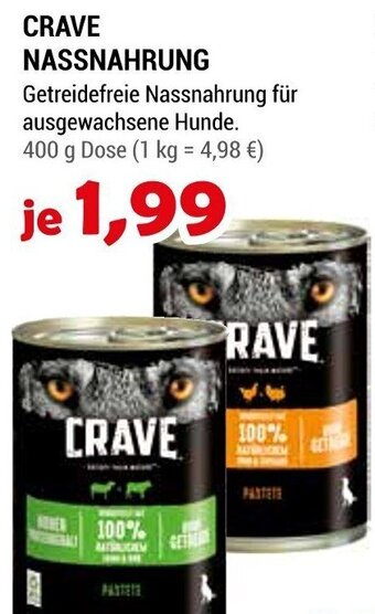 Zookauf CRAVE NASSNAHRUNG 400 g Dose Angebot