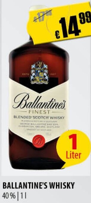 FreeOneShop BALLANTINE'S WHISKY 1 Liter Angebot