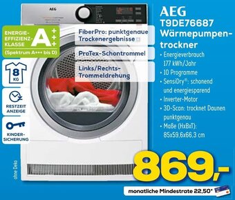 Euronics AEG T9DE76687 Wärmepumpentrockner Angebot