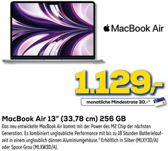 Euronics MacBook Air 13" (33,78 cm) 256 GB Angebot