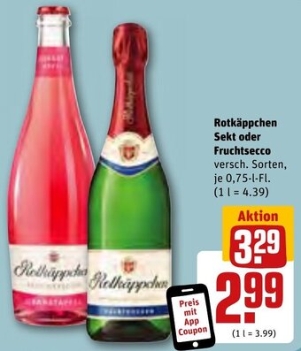 REWE Rotkäppchen Sekt oder Fruchtsecco 0,75 L-Fl. Angebot