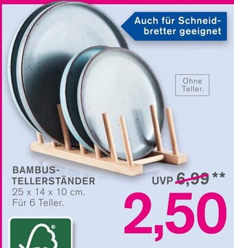 KODi KESPER BAMBUS- TELLERSTÄNDER 25 x 14 x 10 cm. Für 6 Teller. Angebot