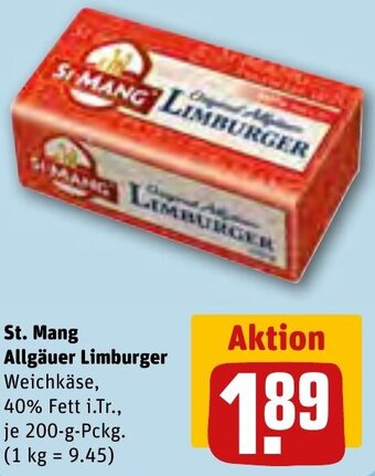 REWE St. Mang Allgäuer Limburger 200 g Pckg. Angebot