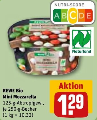 REWE REWE Bio Mini Mozzarella 250-g-Becher Angebot