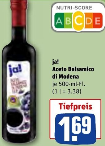 REWE ja! Aceto Balsamico di Modena 500 ml Fl. Angebot