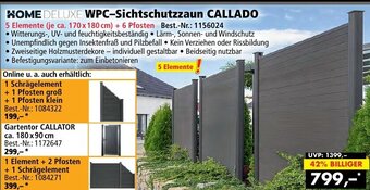 Norma24 HOME DELUXE WPC-Sichtschutzzaun CALLADO Angebot